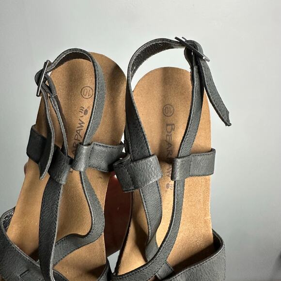 Bearpaw Black strappy cork wedge sandals size 10‎ - Picture 4 of 7